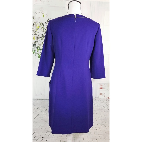 Eliza J Sheath Dress Purple Midi Size 6 - Picture 3 of 8